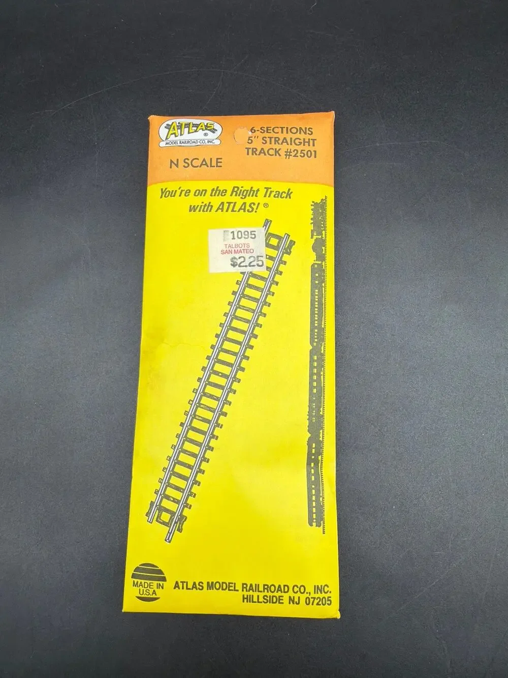 Atlas N Scale #2501 Straight Track 5” 6 Sections NOS New Old Stock Open box